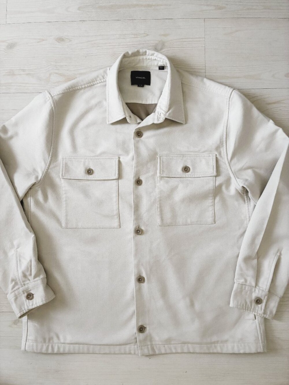 Vince Men's Double-Face Workwear Shirt Jacket Bone Light Taupe XL (M90434930)